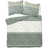 Detexpol Parure de lit, parure de lit en flanelle, chaude, pour l'hiver, dimensions 200x220, référence 6038b, couleur verte, motif floral
