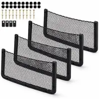 OEM Organisateur de voiture – Optimisation de l'espace – Filet en nylon élastique – Lot de 4 – Pour coffre, portes et vitres arrière – Organisateur pour accessoires automobiles
