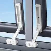OEM Limiteurs de fenêtre sécurisés pour enfants - Installation facile par adhésion, ouverture maximale de 7 cm, adaptés aux portes intérieures et extérieures (blanc)