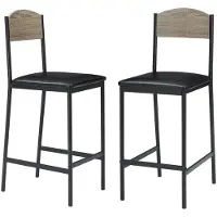 StarTech.com Ensemble de tabourets de bar pour cuisine - Lot de 2 tabourets de comptoir - Structure en métal - Assise en MDF avec revêtement en similicuir - Dos et repose-pieds - Gris