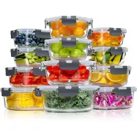 YASHE Boîtes en verre LN-12PCS-Grey, 12 pièces, 6,75 L