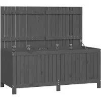vidaXL - Coffre de jardin - 147x68x64 - cm - massif - Pin - gris
