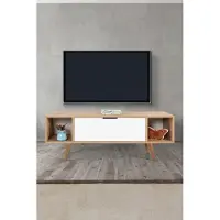 Skye Decor , meuble TV, panneau de particules mélaminé à 100%, finition chêne saphir, 130 cm