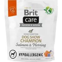 Brit Care Hypoallergenic Dog Show Champion - Croquettes hypoallergéniques de saumon et hareng pour chiens de concours - 1 kg