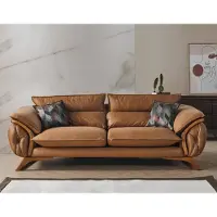 AEA Braune Dreisitzcouch 3-Sitzer-Sofa Dreisitzgarnitur Dreisitzer Polstersofa