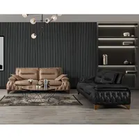 AEA Luxus Sitzgarnitur Polstergarnitur Sitzpolster Lounge Sofa Schwarz Braun 3+3