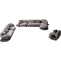 AEA Stilvolles Sofa-Set Designer Dreisitzer Polstersessel L-Form Couch