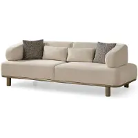 AEA Stilvolles Beiges Designer-Sofa Polstercouch Wohnzimmer 3-Sitzer