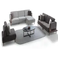 AEA Designer Wohnzimmer Garnitur Weiße Eckcouch Polster 3-Sitzer Sessel