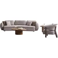 AEA Stilvolle Graue Sofagarnitur Stilvolles Sitzsofa Luxus Sessel Tische