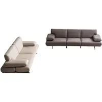 AEA Elegantes Grau-Beiges Sofa-Set 4-Sitzer Designer Dreisitzer 2tlg