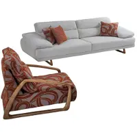 AEA Luxuriöse Sofagarnitur Designer 3-Sitzer Stoffsessel Wohnzimmer Set