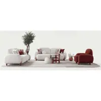 AEA Elegantes weißes 3-Sitzer-Sofa und Sessel in modernem, trendigem Design