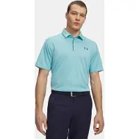 Under Armour Polo de golf Tech pour homme, (429) Blue Haze / Pitch Gray, Petit