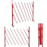 Mendler Grillage Hwc-B34, Grille Protectrice Télescopique, Aluminium Rouge/Blanc Hauteur 153cm, Largeur 28-200cm