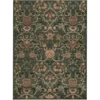 FRAAI Tapis floral | Rosie Vert foncé | 120x170cm | Vert | Polyester | Rectangulaire