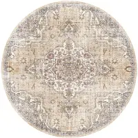 FRAAI Tapis oriental rond - Leyla Medallion Taupe | Ø 160cm | Rond | Tissage plat