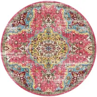 FRAAI Tapis oriental rond | Leyla Medallion Multicolore | Ø 160cm | Multicolore | Polyester | Rond