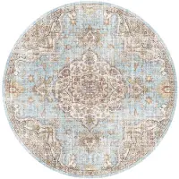 FRAAI Tapis oriental rond - Leyla Medallion Bleu clair | Ø 140cm | Rond | Tissage plat