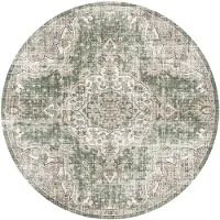 FRAAI Tapis oriental rond - Leyla Medallion Vert | Ø 80cm | Rond | Tissage plat