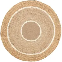 FRAAI Tapis rond en jute | Mirai Circle Blanc/Naturel | Ø 150cm | Blanc | Rond | Tapis