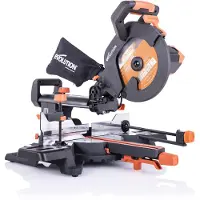 Evolution Scie à onglet professionnelle R255SMS, alimentation secteur, 2000 watts, diamètre de lame de 255 mm, guidage laser
