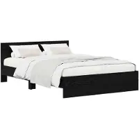 vidaXL Cadre de lit avec tête de lit Noir aspect chêne 120 x 200 cm