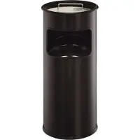 Durable 3330 01 Cendrier sur pied avec bac à sable METAL rond, 260x620mm (ØxH), 17 l, noir