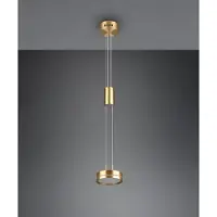TRIO Petite suspension LED FRANKLIN réglable en hauteur, Ø 14 cm, laiton