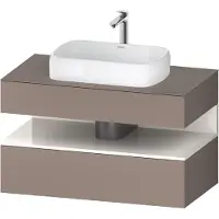 Duravit Collection One Meuble sous-vasque sur console, 1 tiroir, 1 tiroir, découpe au centre, 1000x550x600mm, niche blanc ultra-brillant, QA4731022430010