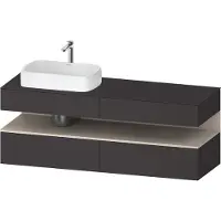 Duravit Collection One Meuble sous-vasque sur console, 2 tiroirs, 2 coulissants, découpe à gauche, 1600x550x600mm, niche Taupe Supermatt, QA4777083800000