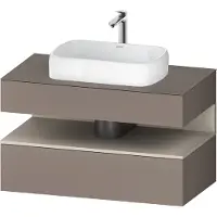 Duravit Collection One Meuble sous-vasque sur console, 1 tiroir, 1 tiroir, découpe au centre, 1000x550x600mm, niche Taupe Supermatt, QA4731083430010