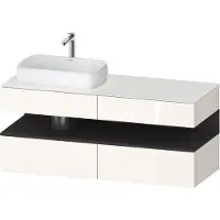 Duravit Collection One Meuble sous-vasque sur console, 2 tiroirs, 2 coulissants, découpe à gauche, 1400x550x600mm, niche graphite super mate, QA4765080220000