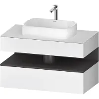 Duravit Collection One Meuble sous-vasque sur console, 1 tiroir, 1 tiroir, découpe au centre, 1000x550x600mm, niche graphite mat, QA4731049180000