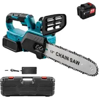 OEM Scie à chaîne électrique, moteur sans balais, outil sans fil, 1 batterie, 1 prise secteur européenne