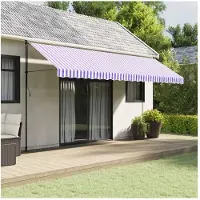 vidaXL Volant de store bleu et blanc rayé 5 m