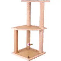 Merkloos Arbre à gratter pour chats, en jute naturelle et en peluche, dimensions 40 x 40 x 87 cm, idéal pour l'entretien des griffes
