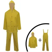 vidaXL Combinaison de pluie 2 pièces imperméable à l'eau résistante à la capuche jaune XXL