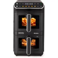 Ariete 4640 Doppel-Heissluftfritteuse vertikal, 11 Liter, 2460W, Friteuse, Noir