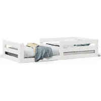 vidaXL Lit en bois massif sans matelas Blanc 70x140 cm pin