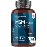 WeightWorld Complément alimentaire MSM avec vitamine C 2400 mg, 360 comprimés