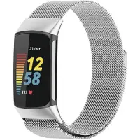 IMoshion Bracelet magnétique milanais pour Fitbit Charge 5 - Taille M - Argent