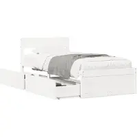 vidaXL Lit en pin massif sans matelas blanc 90x200 cm