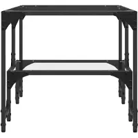 vidaXL Table basse avec plateau en verre Transparent 98,5x50x45 cm Acier