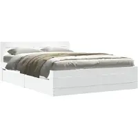 vidaXL Cadre de lit avec tête de lit sans matelas blanc 140x190 cm