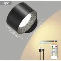 StarTech.com Applique LED sans fil, rechargeable par induction, avec aimant, interrupteur tactile, à fixer au mur, noire, 1 pièce