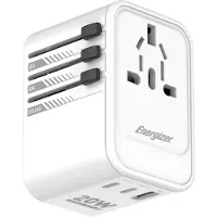 Energizer Adaptateur de voyage international ETC200 PD20W (2 ports USB-C et 1 port USB-A)