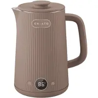 Chiato Bouilloire électrique heatPLAY Groove – 1.7 L, gris-brun