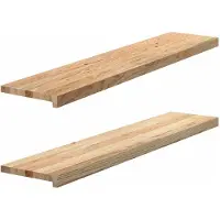 vidaXL Appuis de fenêtre 2 pcs. Non traité 120x25x2 cm Chêne massif