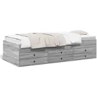 vidaXL Lit de jour avec tiroirs sans matelas Gris Sonoma 100x200 cm